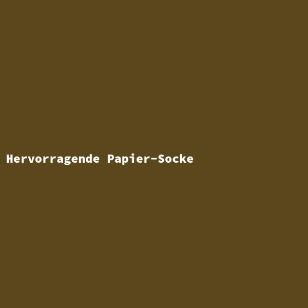 Hervorragende Papier-Socke